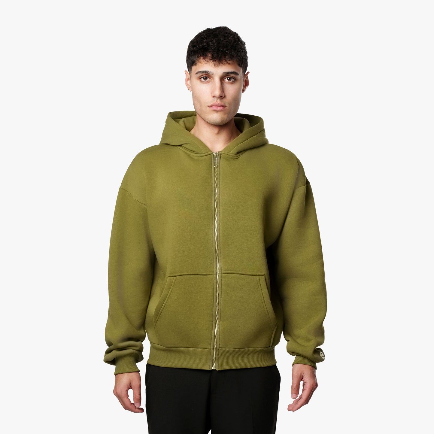 BASIC ZIP-HOODIE KHAKI