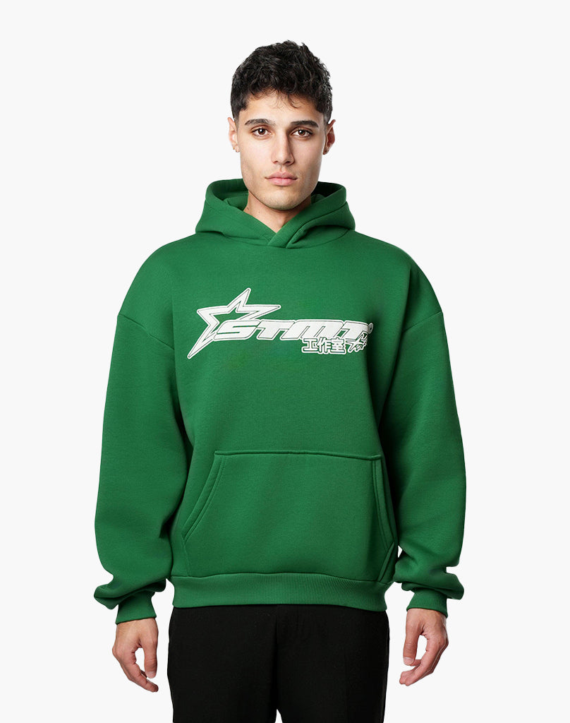 STAR HOODIE WOOD GREEN