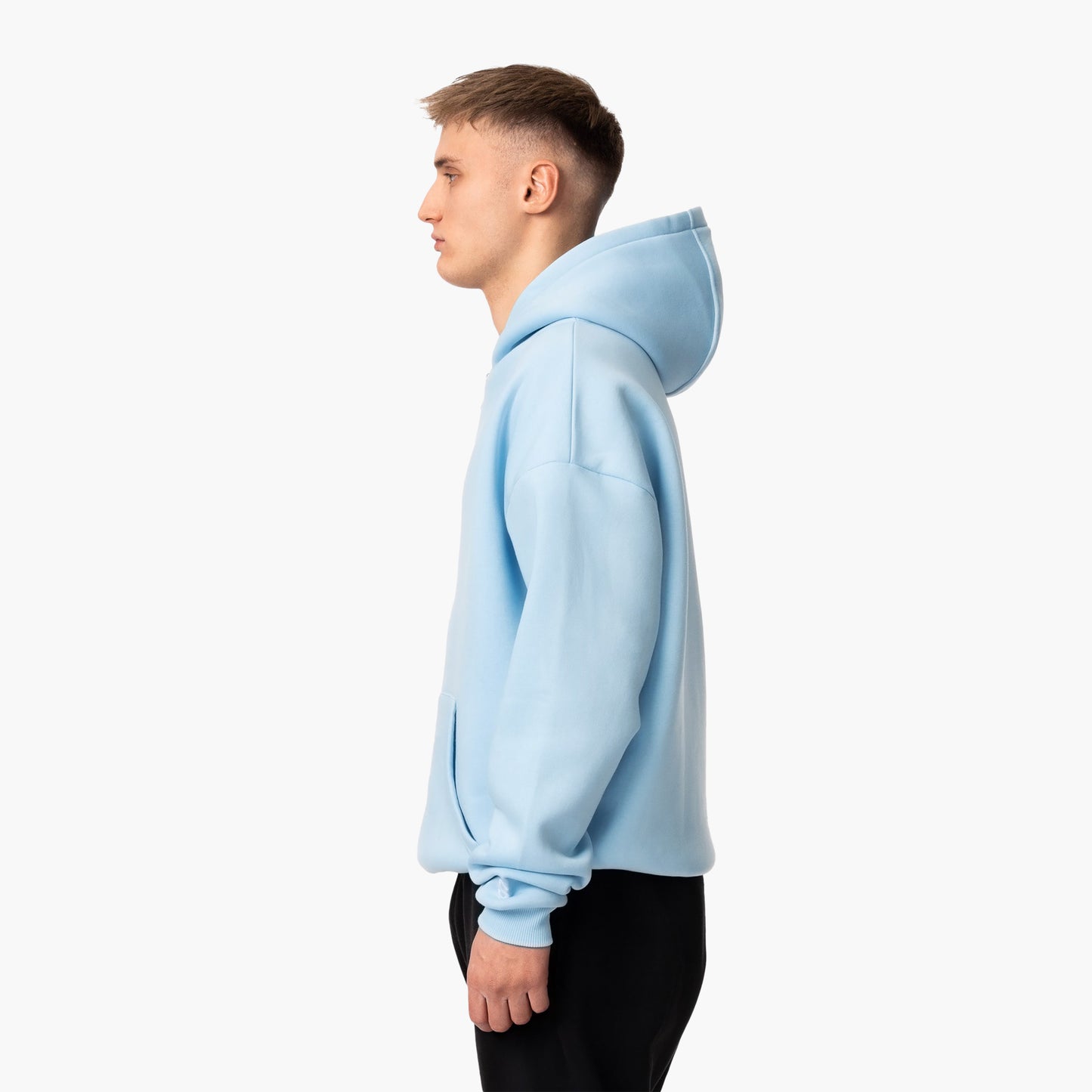 BASIC ZIP-HOODIE ICE BLUE