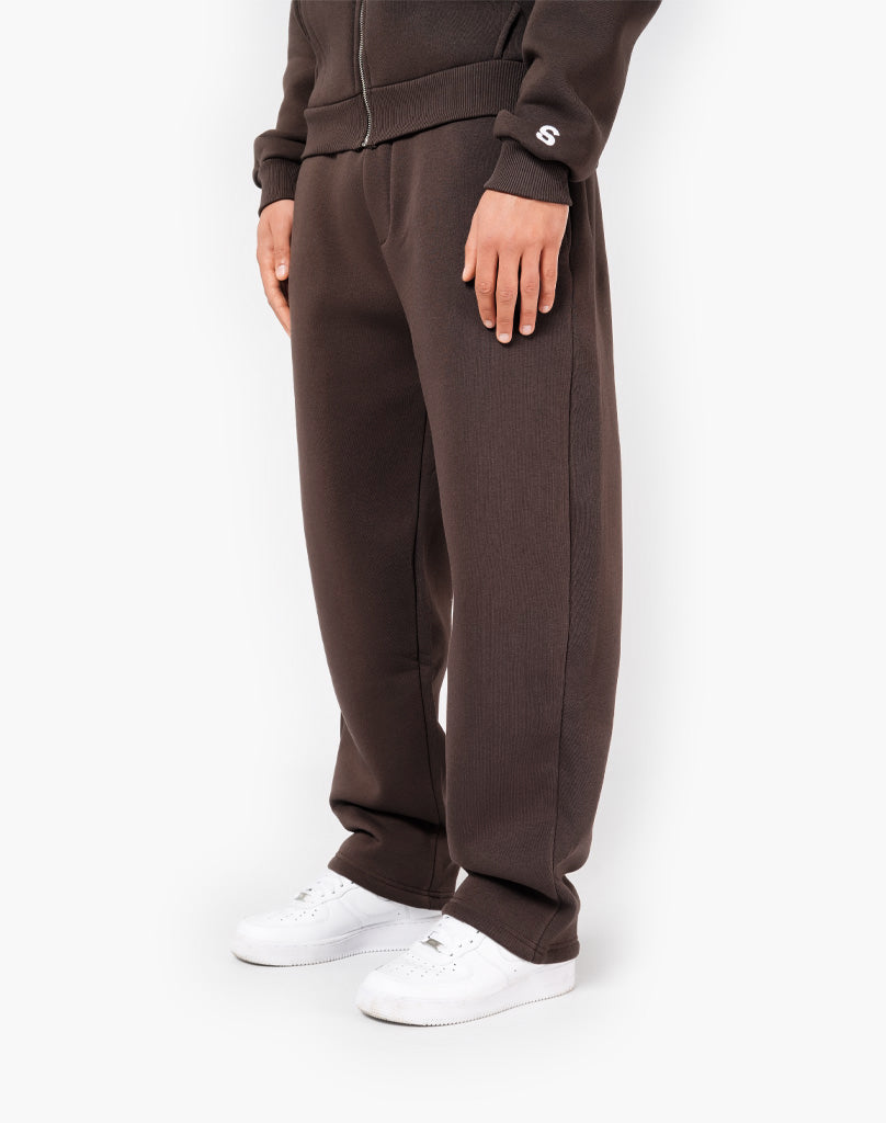 TRACKSUIT SET ZIP-HOODIE (BROWN) Tracksuits Statement Clo