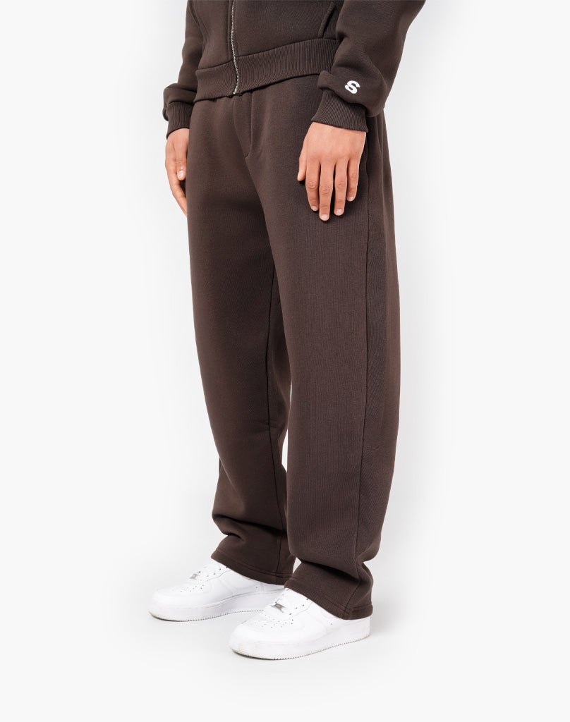 TRACKSUIT SET ZIP-HOODIE (BROWN) Tracksuits Statement Clo