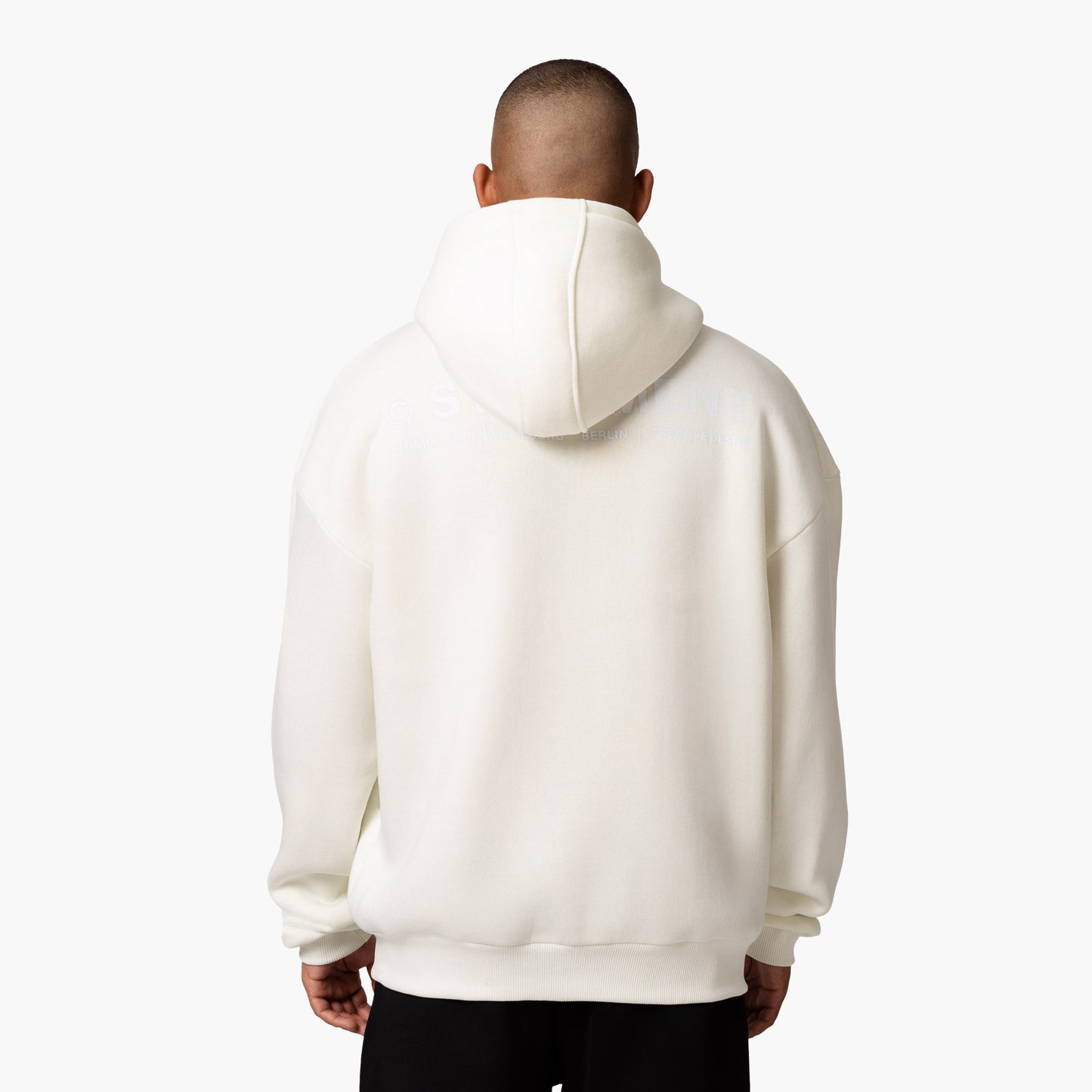 INITIAL ZIP-HOODIE CREAM WHITE