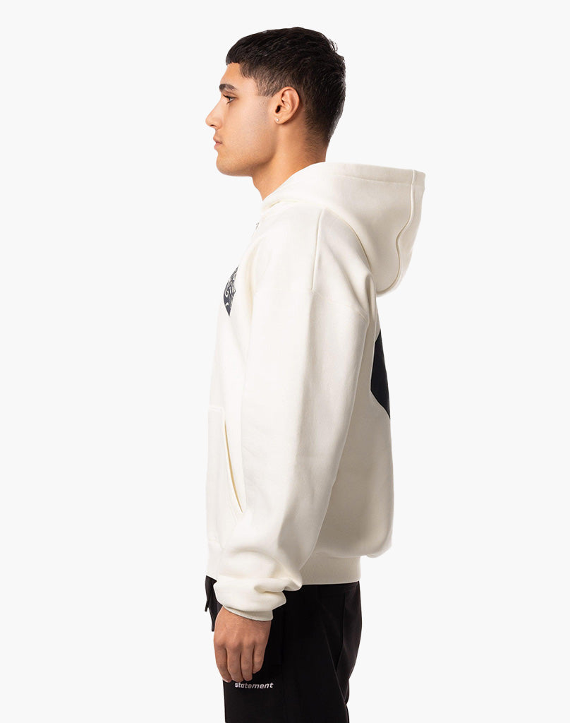SMUDGE ZIP-HOODIE CREAM WHITE