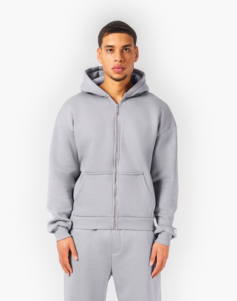 TRACKSUIT SET ZIP-HOODIE (GREY) Tracksuits Statement Clo