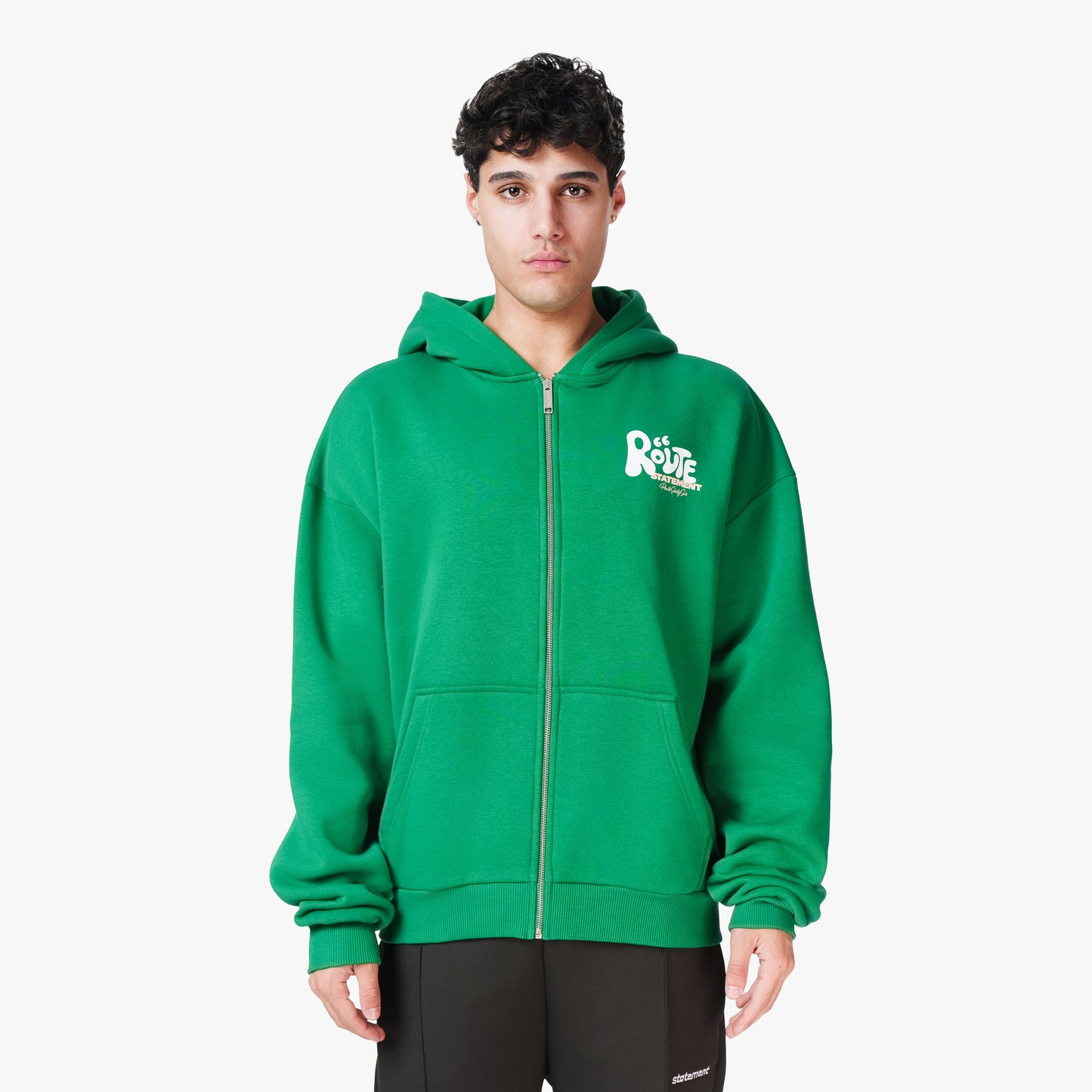 ROUTE 66 ZIP-HOODIE WOOD GREEN
