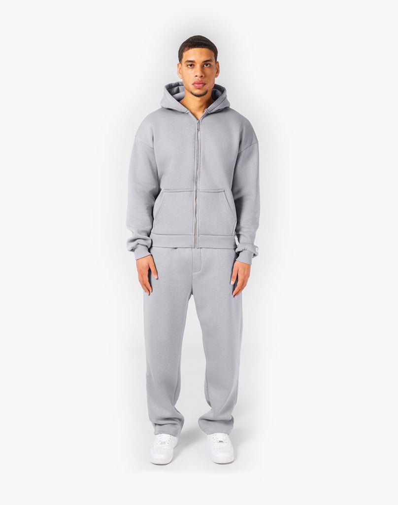 TRACKSUIT SET ZIP-HOODIE (GREY) Tracksuits Statement Clo