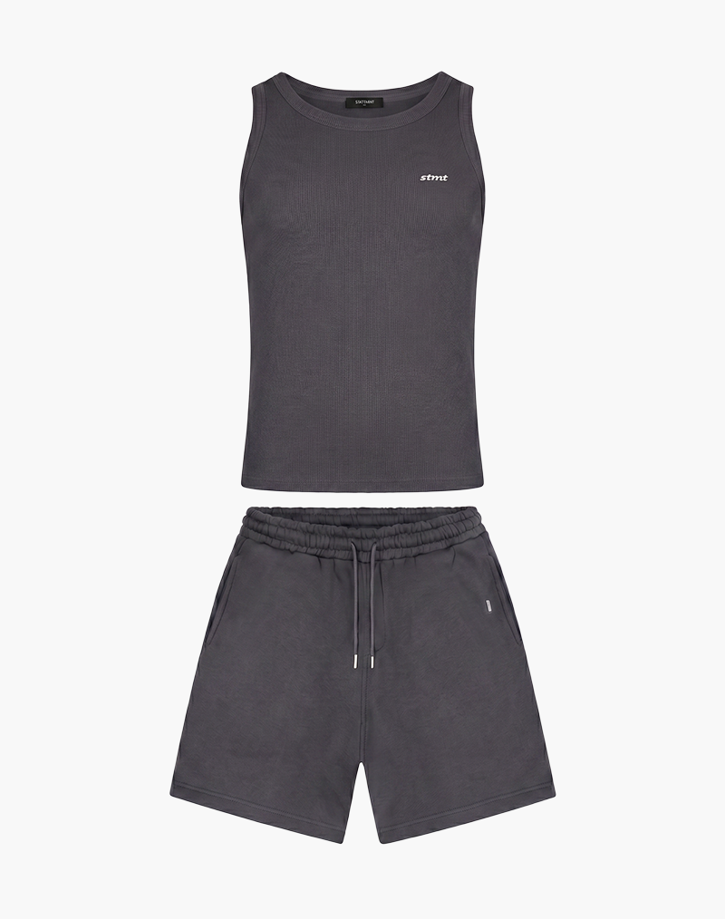 SOMMER SET ANTHRAZIT Tanktop + Short Statement Clo