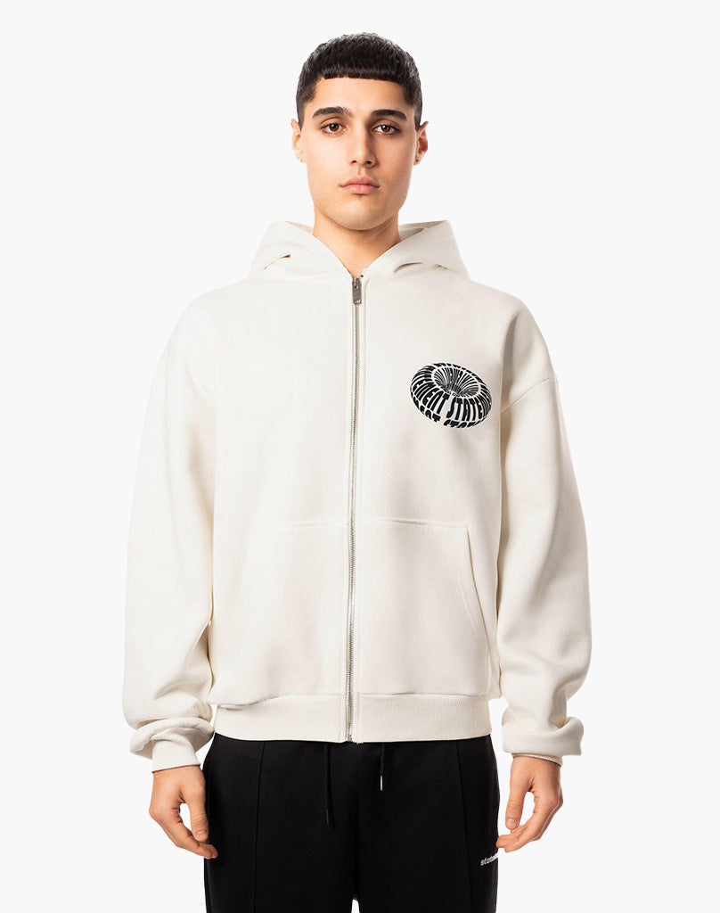 CYRCLE ZIP-HOODIE CREAM WHITE