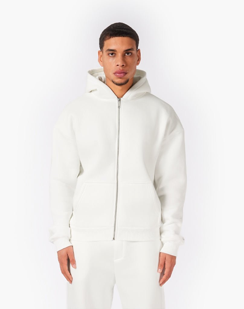 TRACKSUIT SET ZIP-HOODIE (CREAM WHITE) Tracksuits Statement Clo