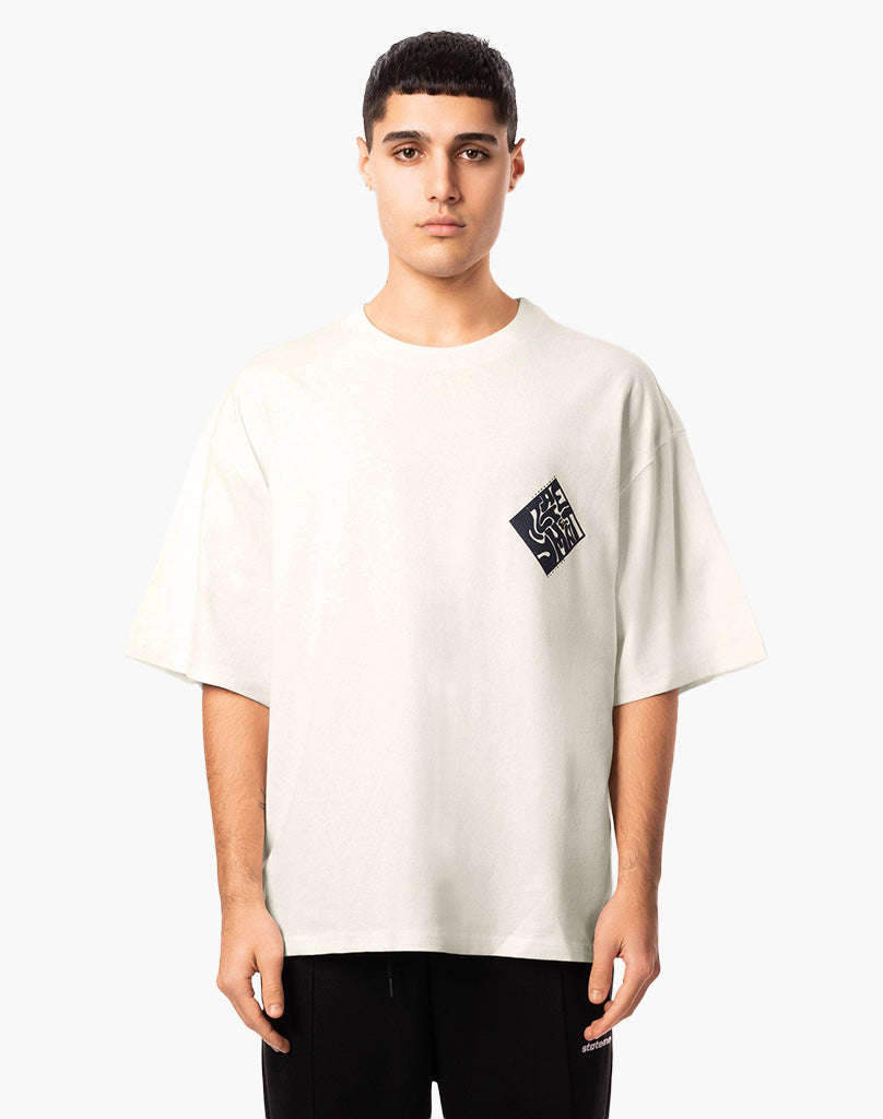 SMUDGE TEE CREAM WHITE