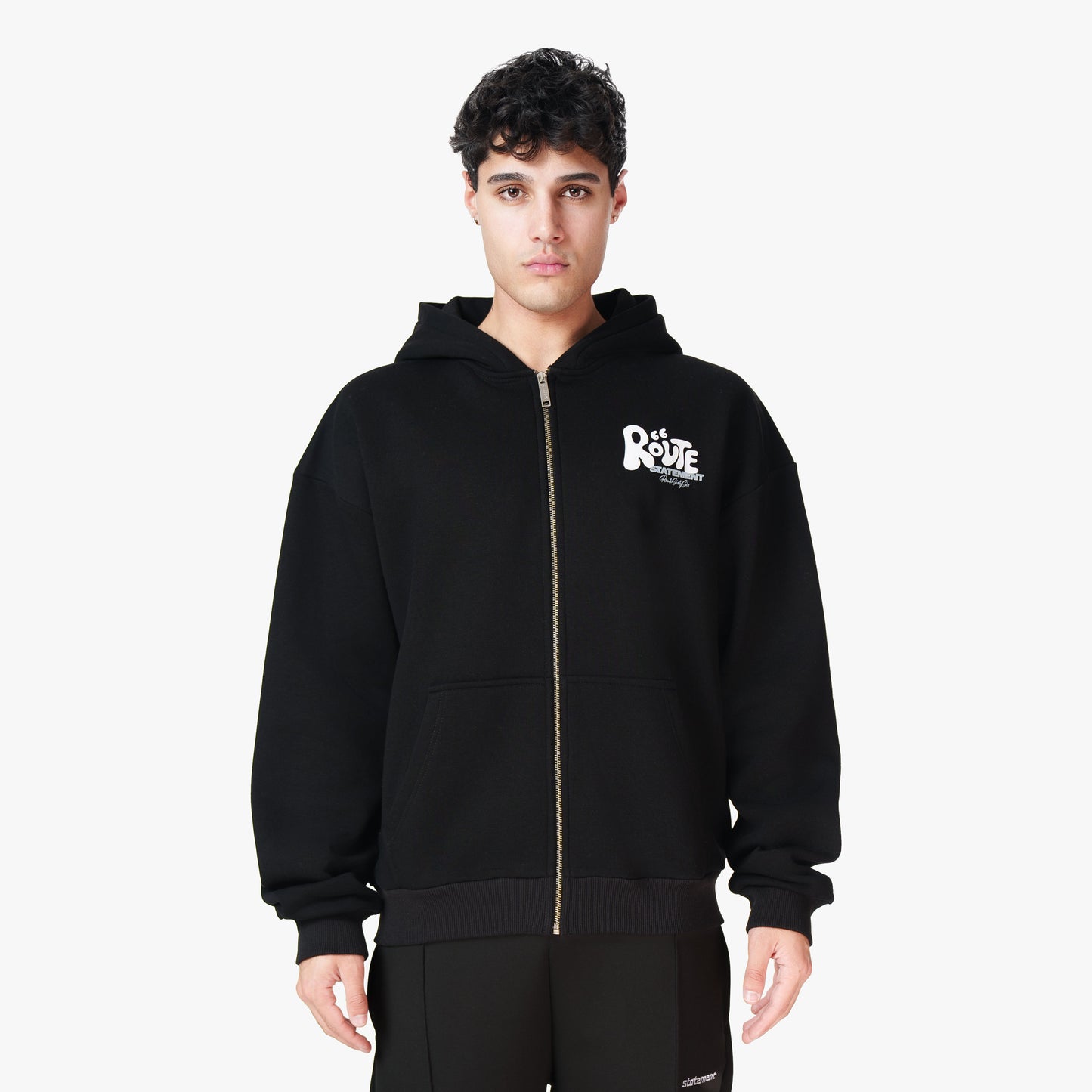 ROUTE 66 ZIP-HOODIE BLACK