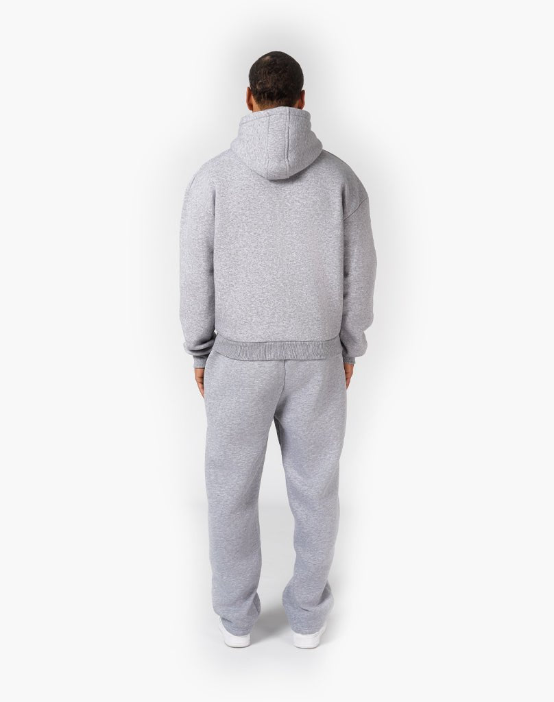 TRACKSUIT SET ZIP-HOODIE (GREY MELANGE) Tracksuits Statement Clo