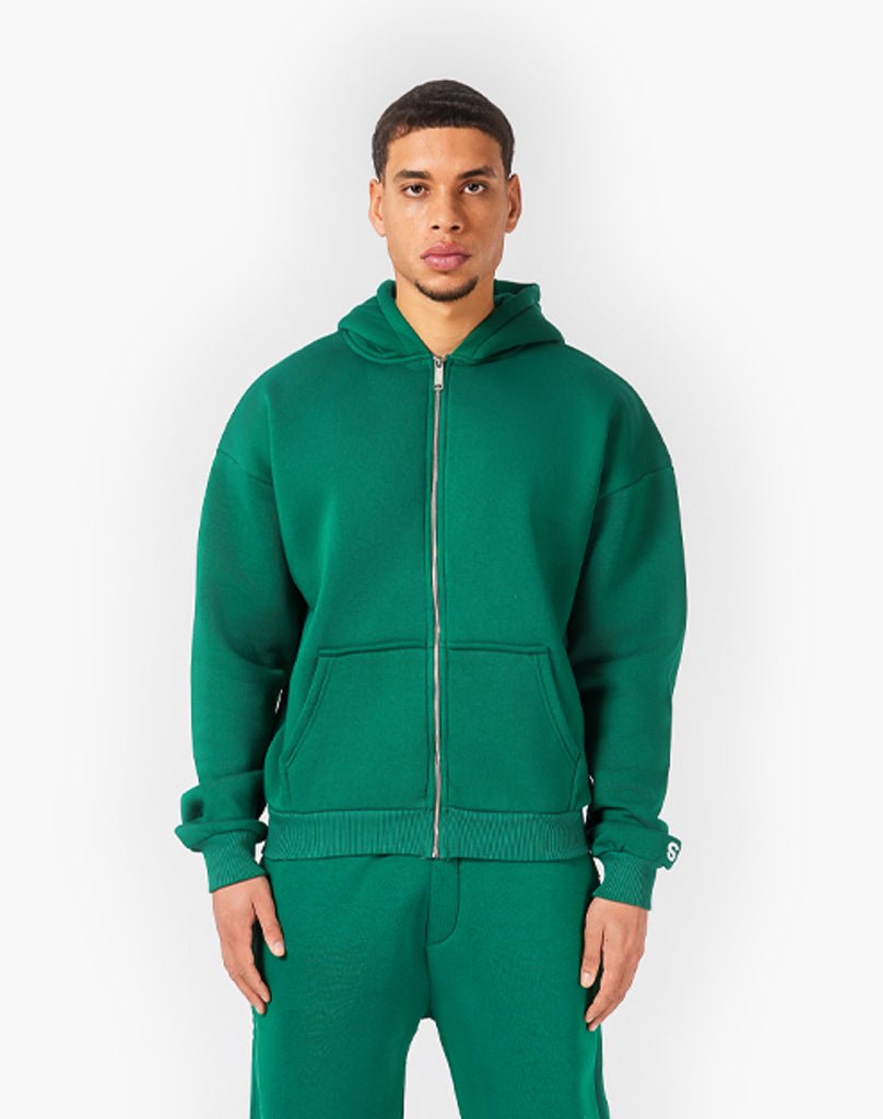BASIC ZIPPER + BASIC JOGGER (WOOD GREEN) Tracksuits Statement Clo