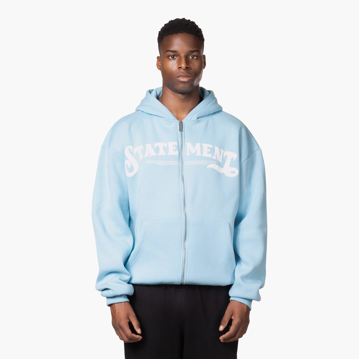 STATEMENT ZIP-HOODIE ICE BLUE