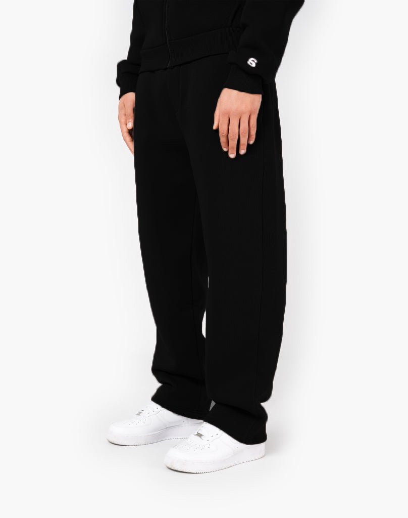 TRACKSUIT SET ZIP-HOODIE (BLACK) Tracksuits Statement Clo