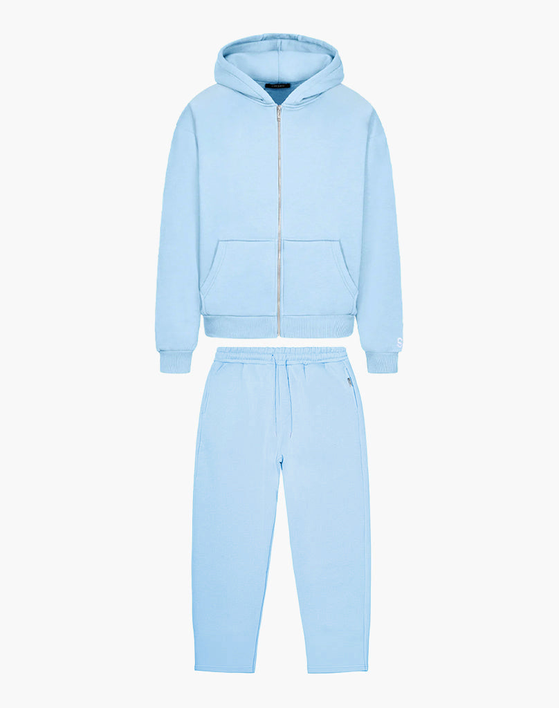 TRACKSUIT SET ZIP-HOODIE (ICE BLUE) Tracksuits Statement Clo