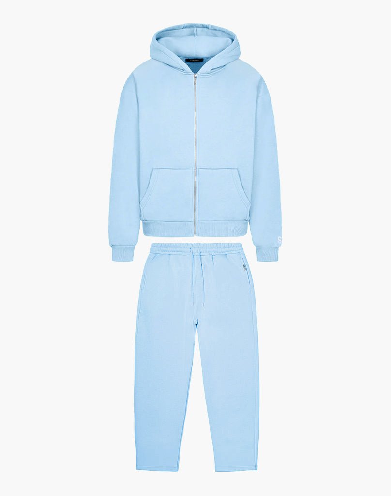 TRACKSUIT SET ZIP-HOODIE (ICE BLUE) Tracksuits Statement Clo
