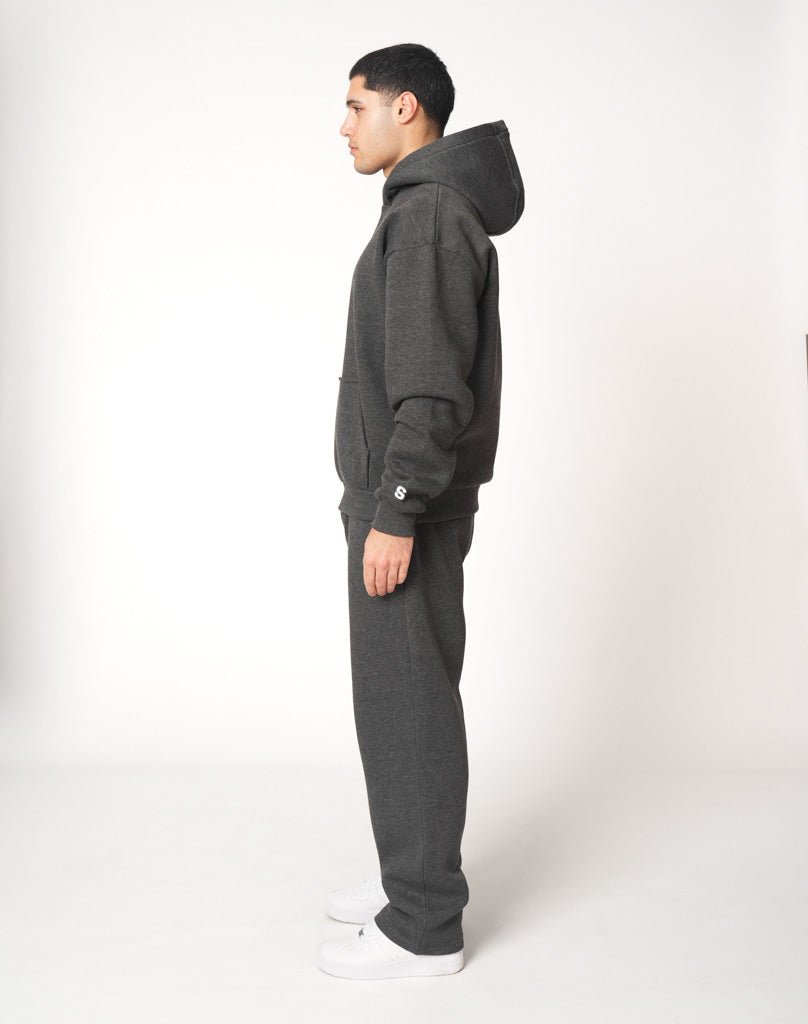 BASIC OPEN LEG JOGGER (DARK GREY MELANGE)