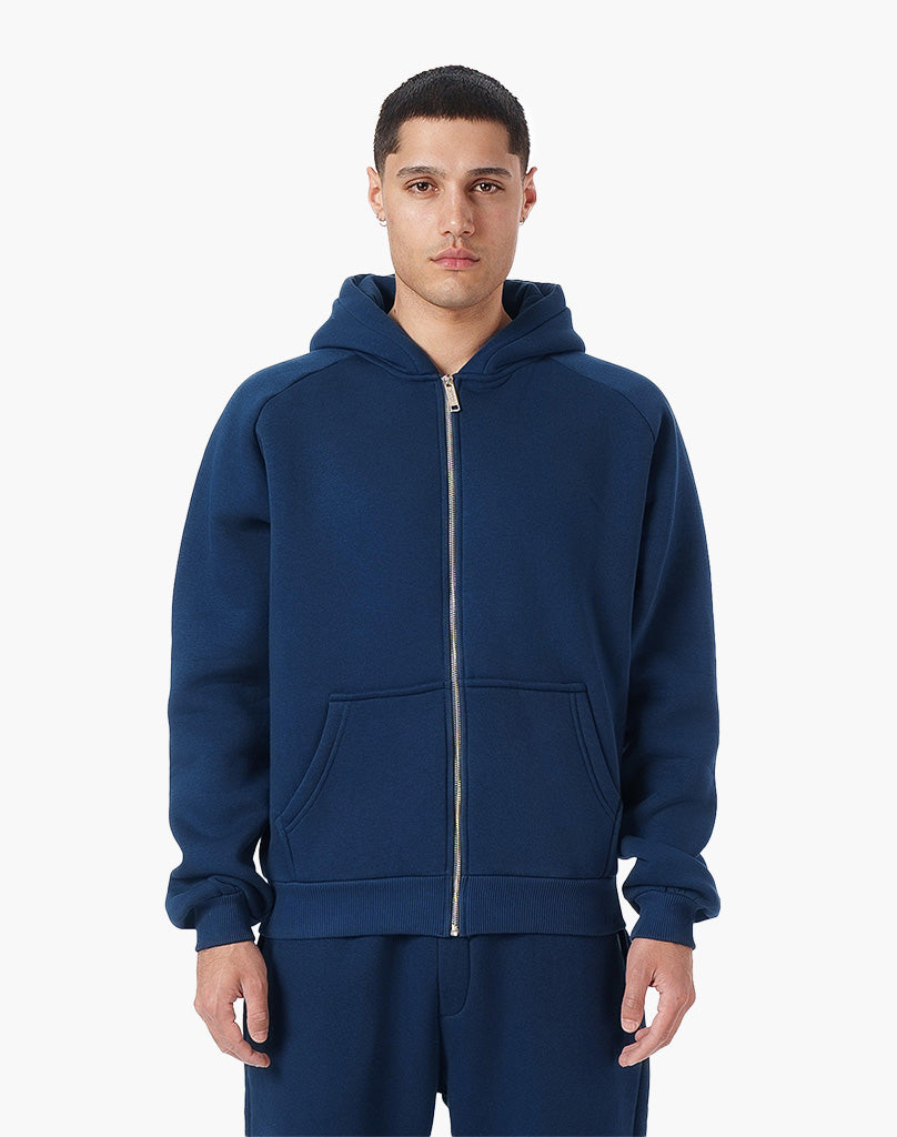 RAGLAN ZIP-HOODIE (DARK BLUE) STATEMENT
