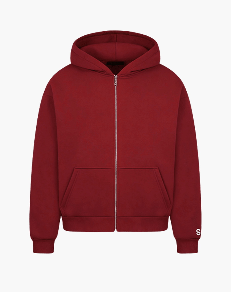 BASIC ZIP-HOODIE (BURGUNDY) Zip-Hoodie STATEMENT
