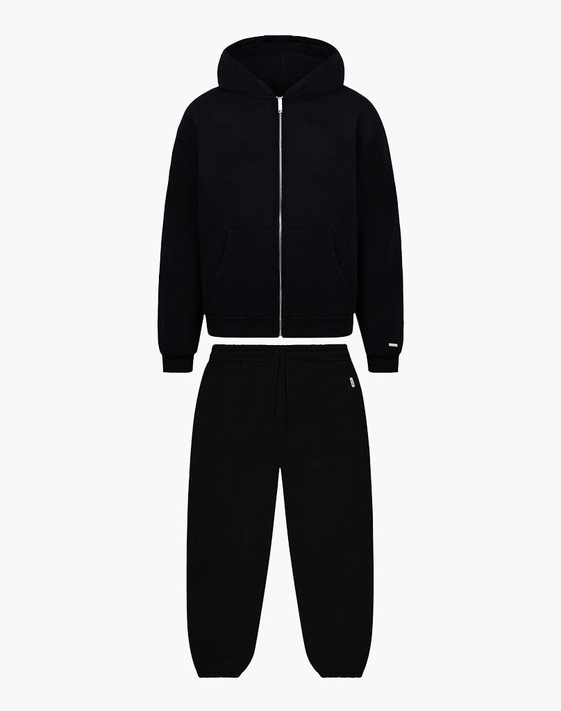BASIC ZIPPER + BASIC JOGGER (BLACK) Tracksuits Statement Clo