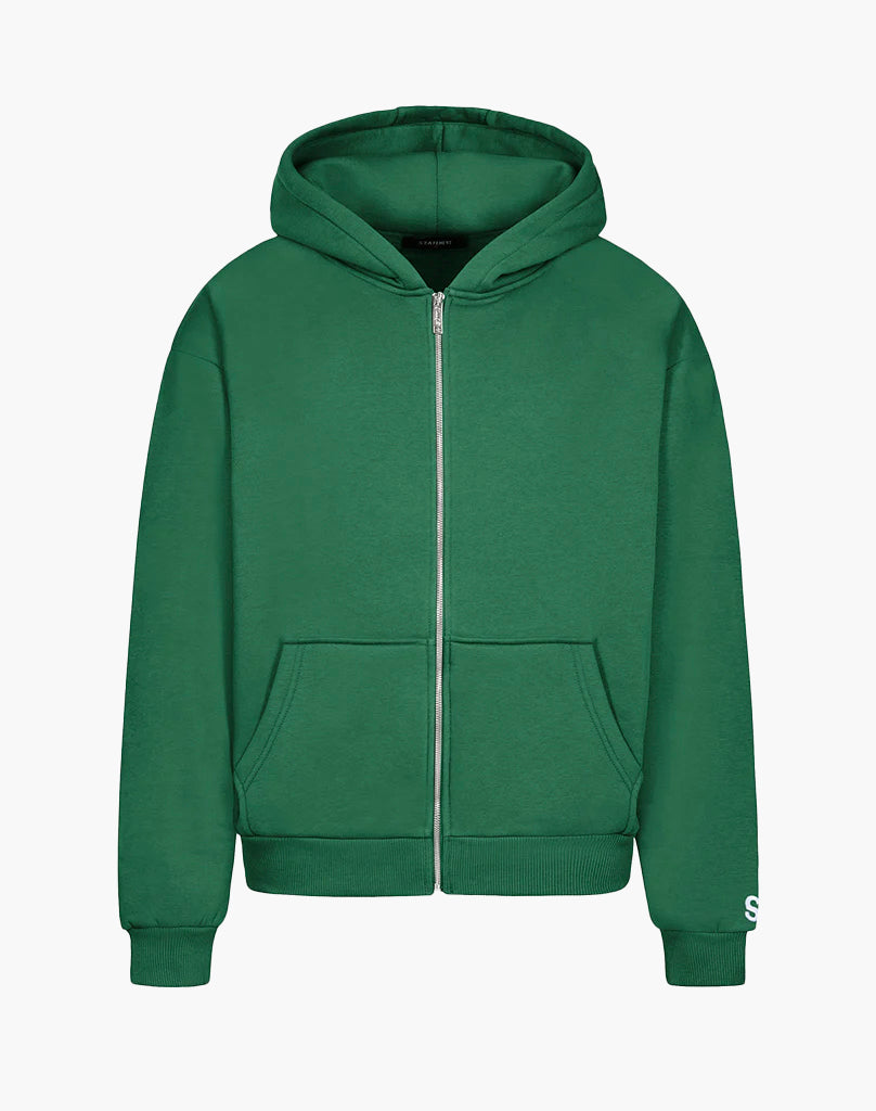 BASIC ZIP-HOODIE (WOOD GREEN)