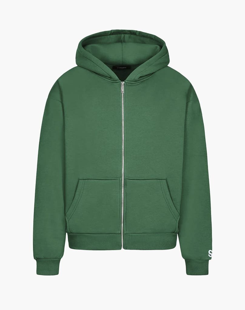 BASIC ZIP-HOODIE (WOOD GREEN) Zip-Hoodie STATEMENT