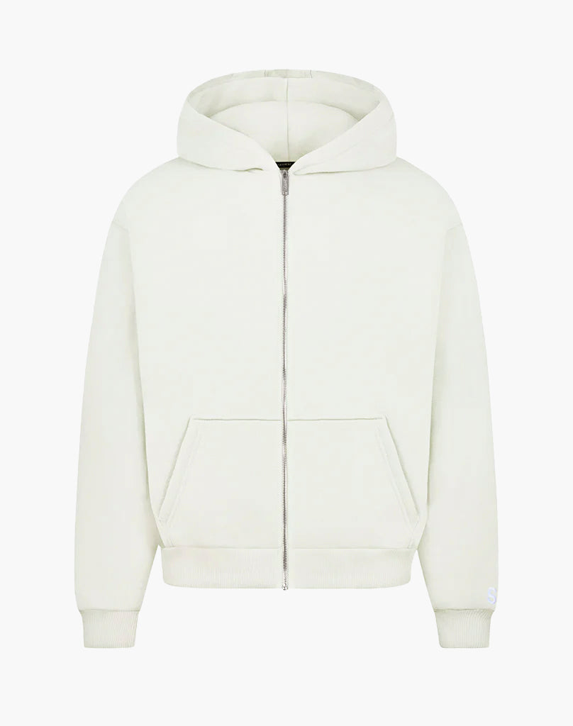 BASIC ZIP-HOODIE (CREAM WHITE) STATEMENT