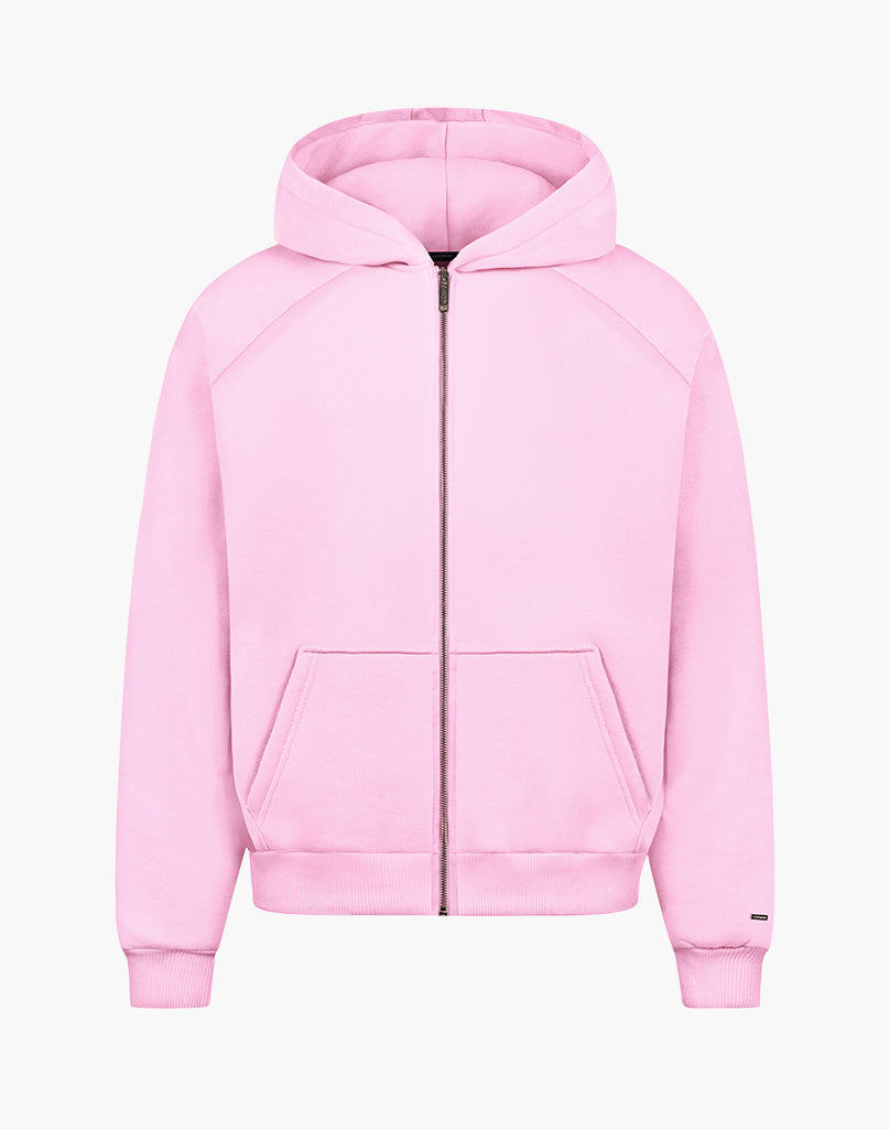 RAGLAN ZIP-HOODIE (PINK) STATEMENT