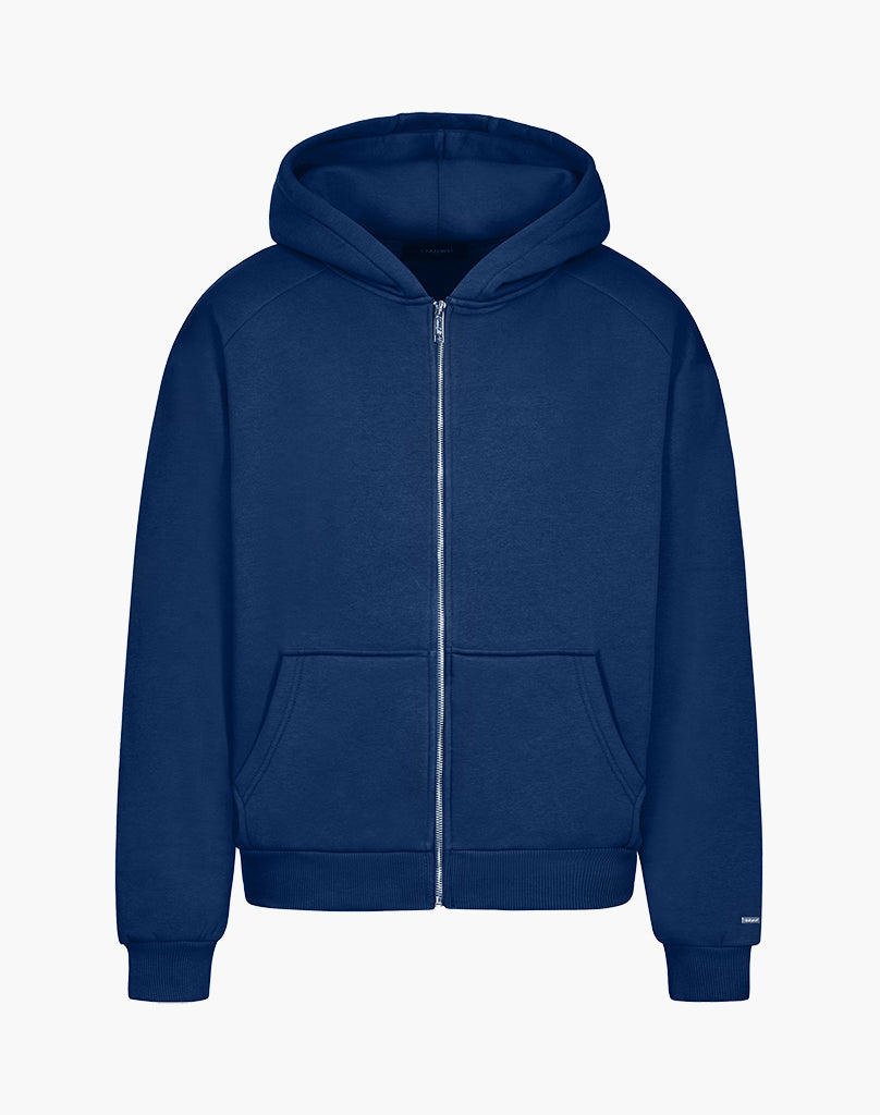 RAGLAN ZIP-HOODIE (DARK BLUE) STATEMENT
