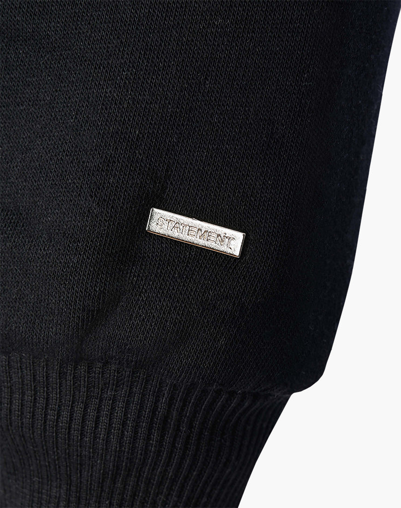 RAGLAN ZIP-HOODIE (BLACK) STATEMENT