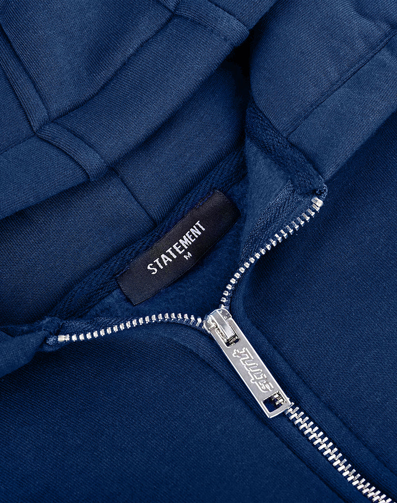 RAGLAN ZIP-HOODIE (DARK BLUE) STATEMENT