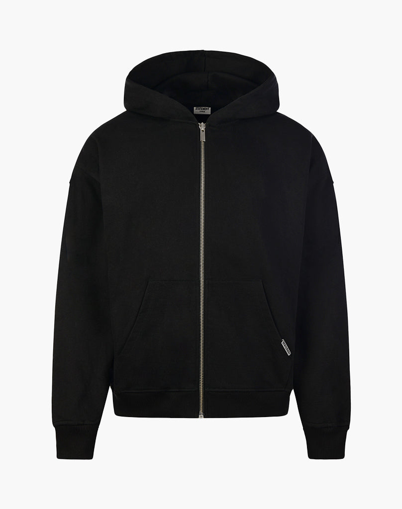 HEAVY BASIC ZIP HOODIE BLACK