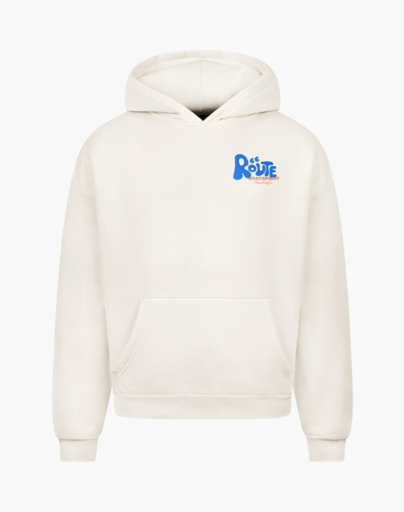 ROUTE 66 HOODIE CREAM WHITE