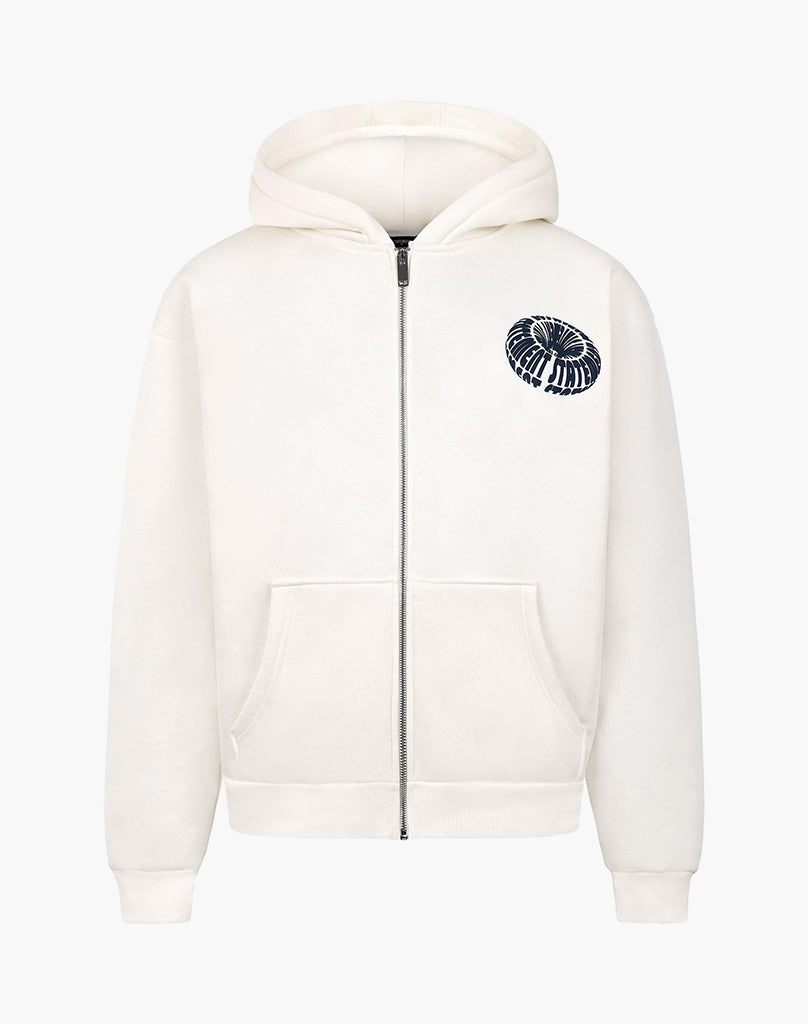 CYRCLE ZIP-HOODIE CREAM WHITE