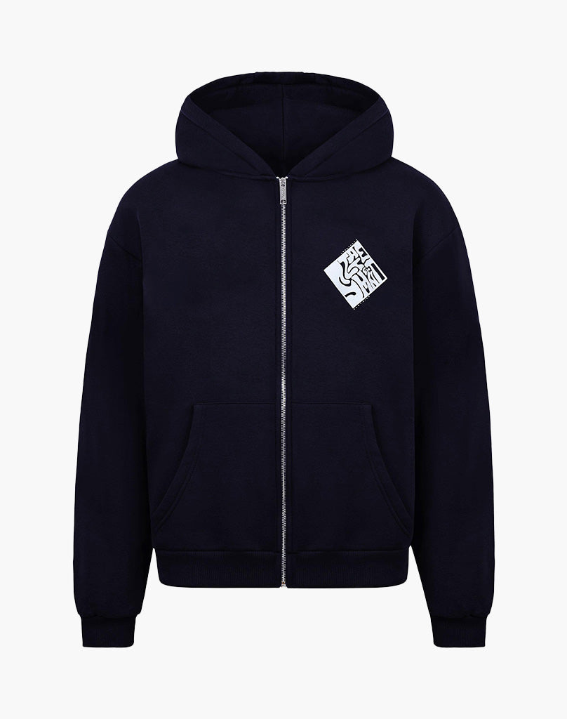 SMUDGE ZIP-HOODIE BLACK