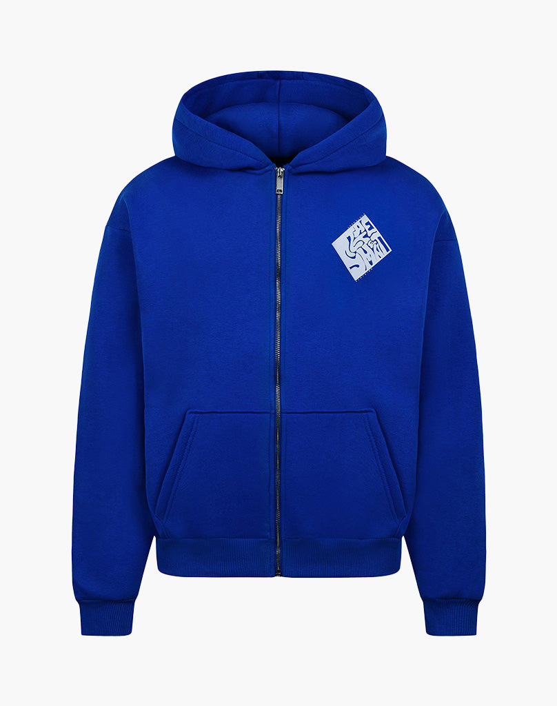 SMUDGE ZIP-HOODIE BLUE