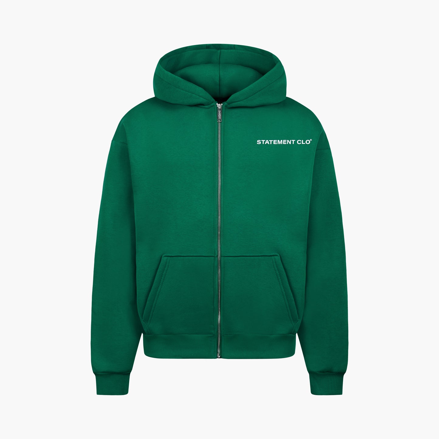 INITIAL ZIP-HOODIE WOOD GREEN