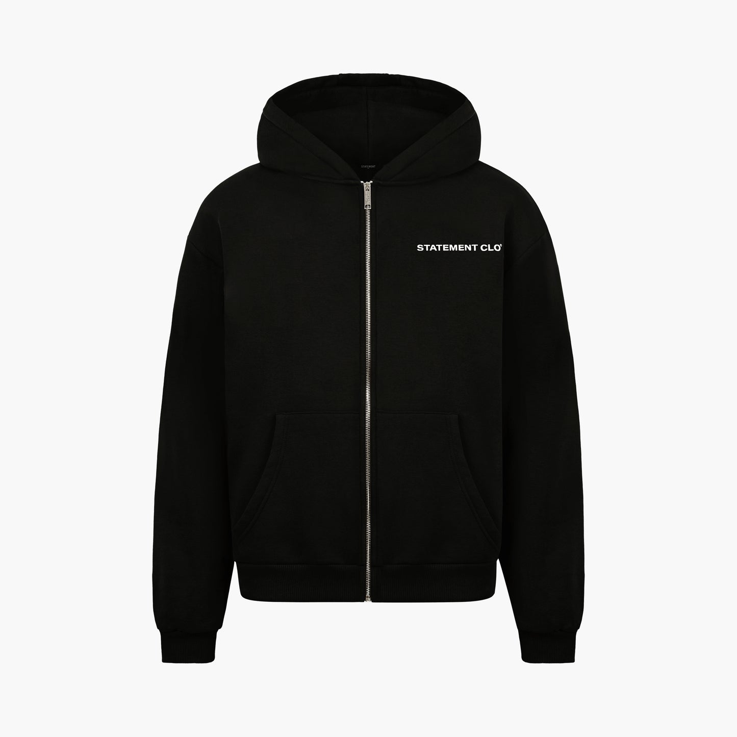 INITIAL ZIP-HOODIE BLACK