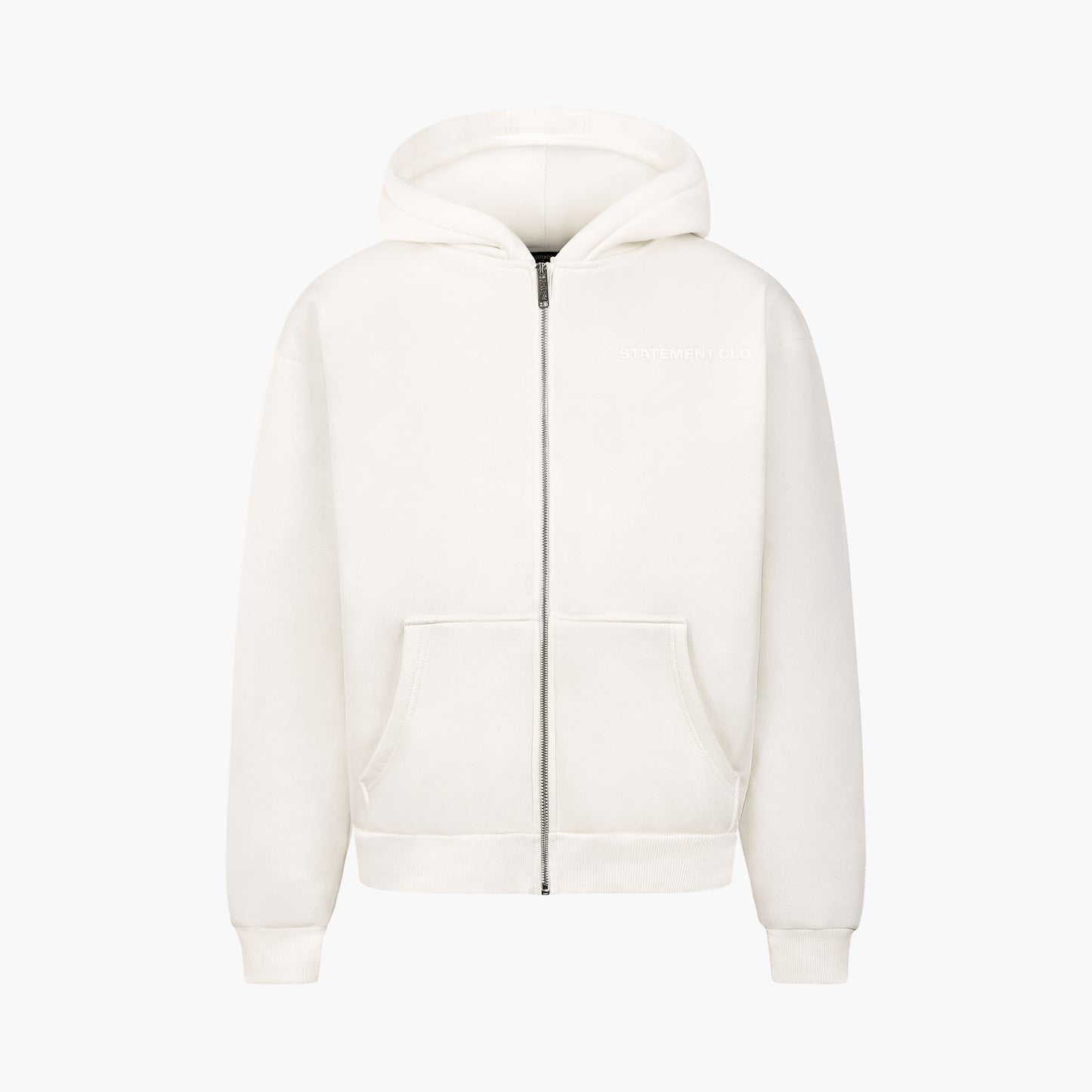 INITIAL ZIP-HOODIE CREAM WHITE