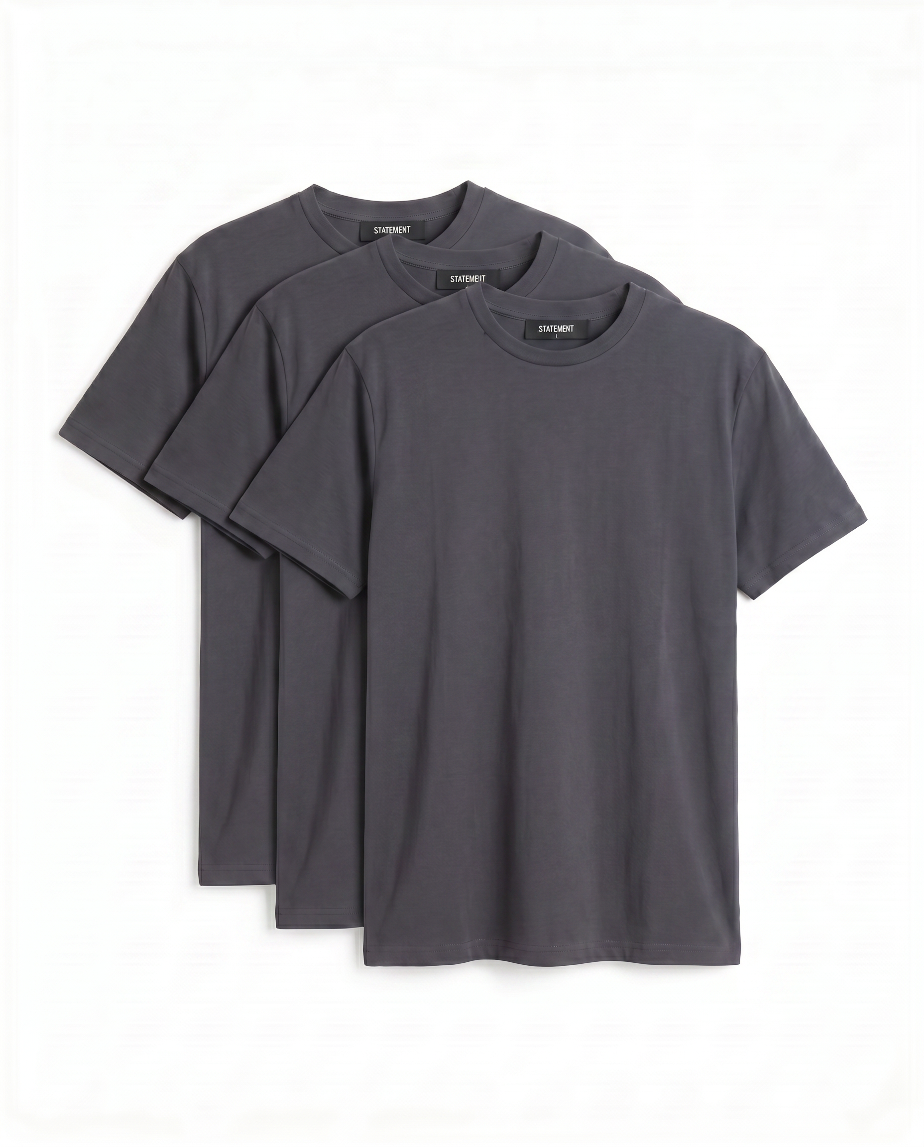 3ER SET REGULAR BASIC TEE (DARK GREY)