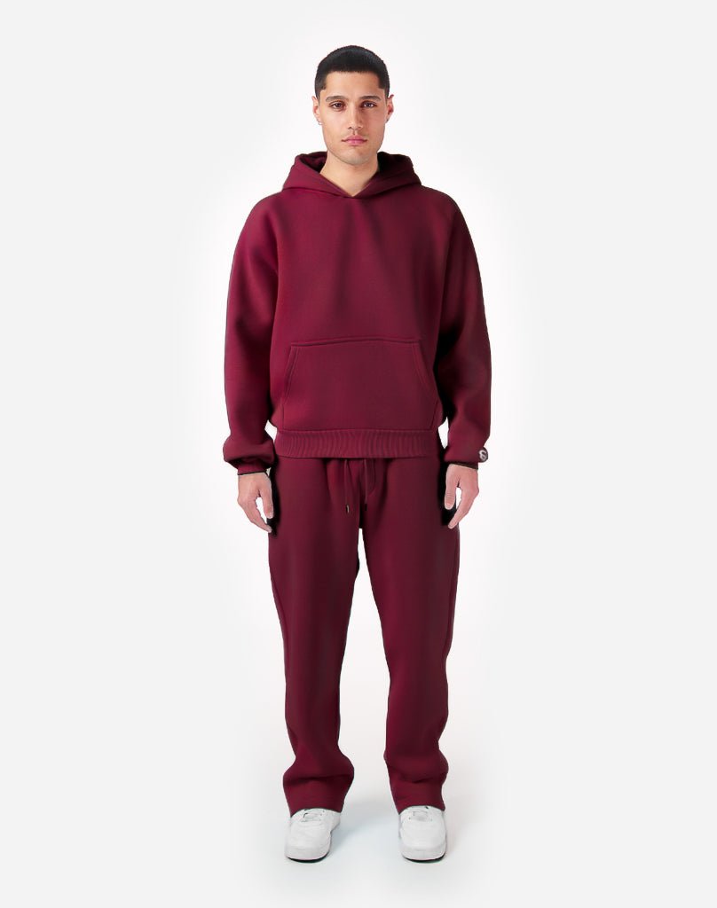 TRACKSUIT SET ZIP-HOODIE (BURGUNDY) Tracksuits Statement Clo