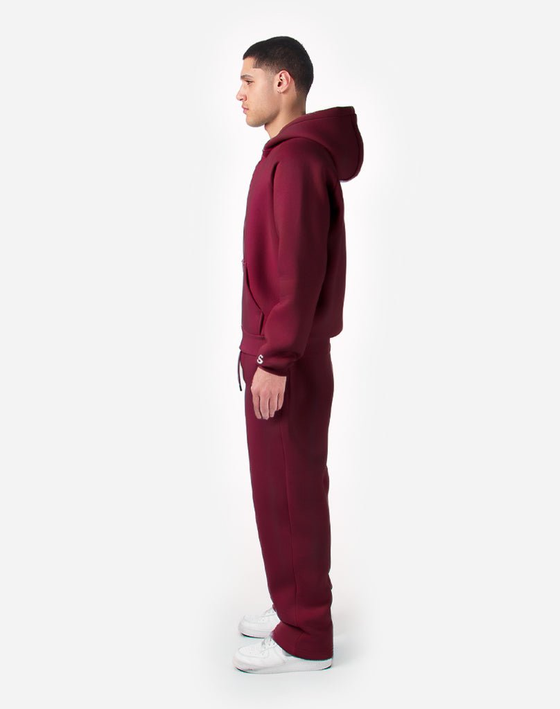TRACKSUIT SET ZIP-HOODIE (BURGUNDY) Tracksuits Statement Clo