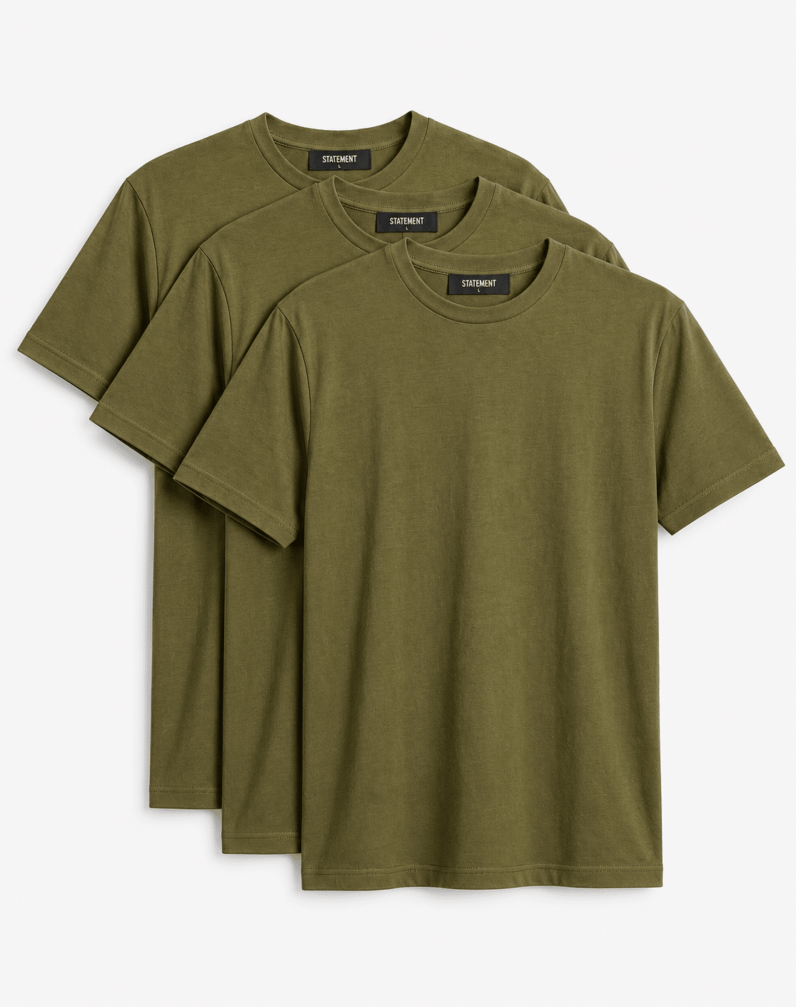 3ER SET REGULAR BASIC TEE (DARK GREEN) Regular T-Shirt Statement Clo