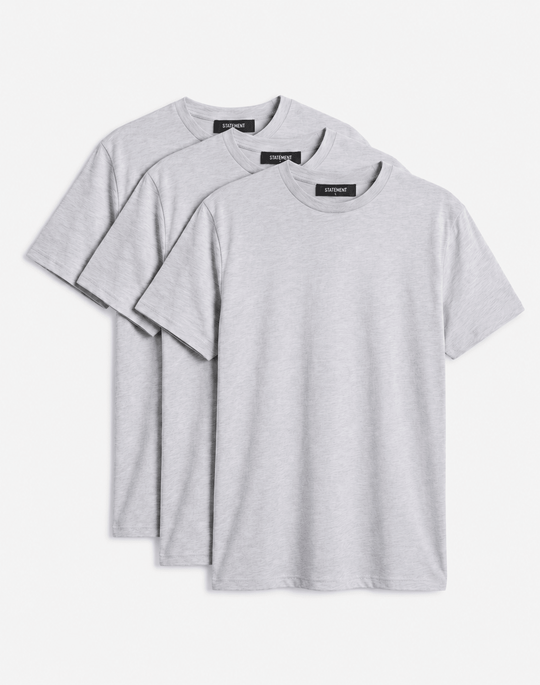 3ER SET REGULAR BASIC TEE (GREY MELANGE) Regular T-Shirt Statement Clo