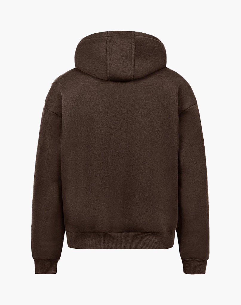 BASIC ZIP-HOODIE (BROWN) STATEMENT