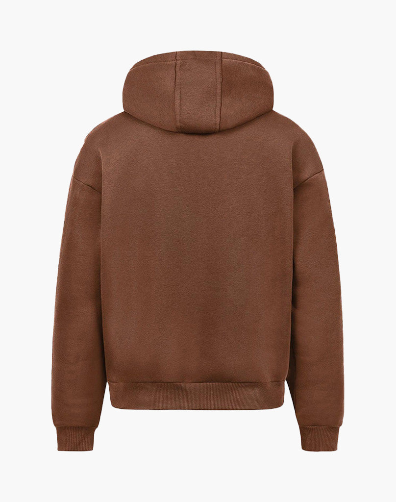 BASIC ZIP-HOODIE (COFFEE BROWN) STATEMENT