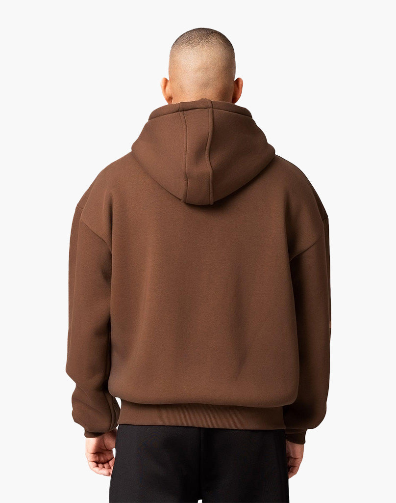 BASIC ZIP-HOODIE (COFFEE BROWN) STATEMENT