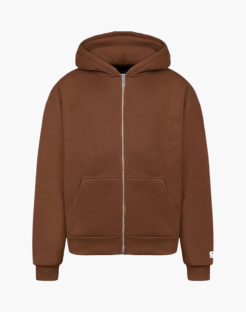 BASIC ZIP-HOODIE (COFFEE BROWN) STATEMENT