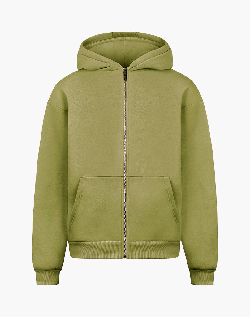 BASIC ZIP-HOODIE (DARK GREEN) STATEMENT